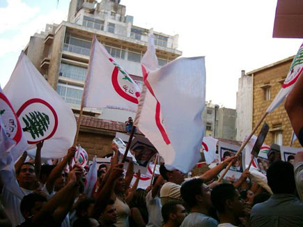 Demonstration after Bachir Gemayel Memorial